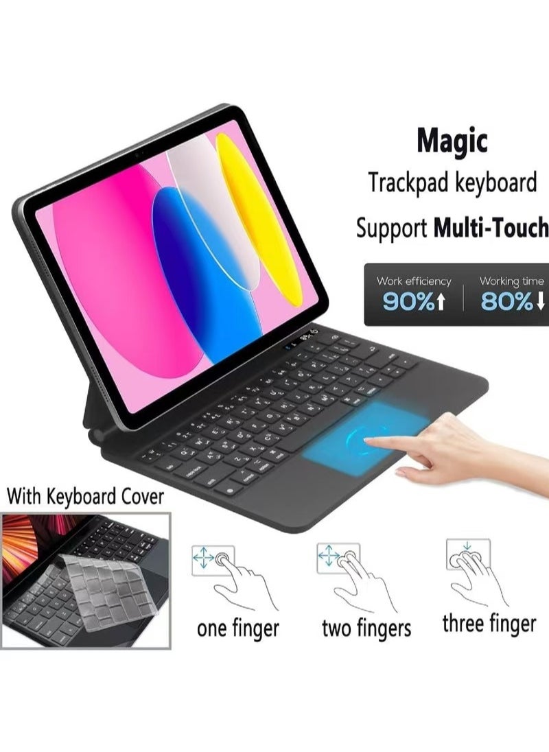 Captaintech - Magic Keyboard for Apple iPad Air 13 inch (M2, 2024) Pro 12.9 inch (2022/2021/2020/2018) with Magnetic Back Cover, Smart Trackpad Backlit Keyboard Case for iPad Pro 12.9 3rd 4th 5th 6th - Image 1