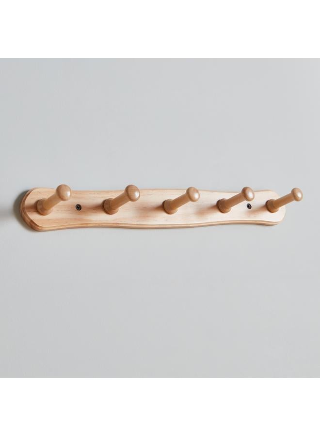 Natura Wooden 5 Peg Wall Mounted Hook Rack - Image 2