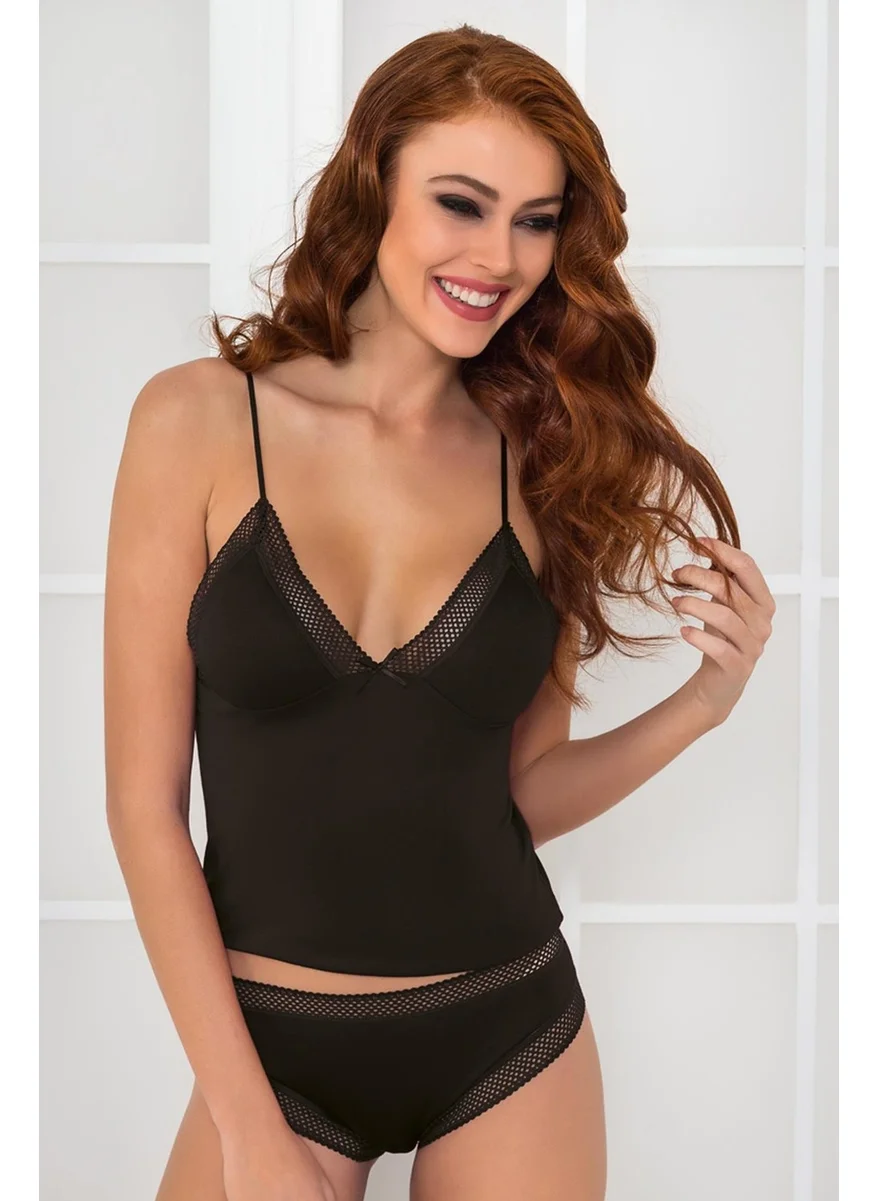 بيير كاردان Lace Combed Cotton Athlete Panties / Camisole Set - 305
