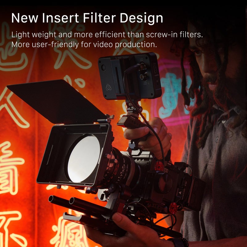Tilta Mirage Matte Box VND Kit | Includes 95mm Variable ND Filter | 4" x 5.6" and New 95mm Circular Filters | 67/72/77/82mm Adapter Rings | Lightweight | Cartridge Filter Design - Image 2