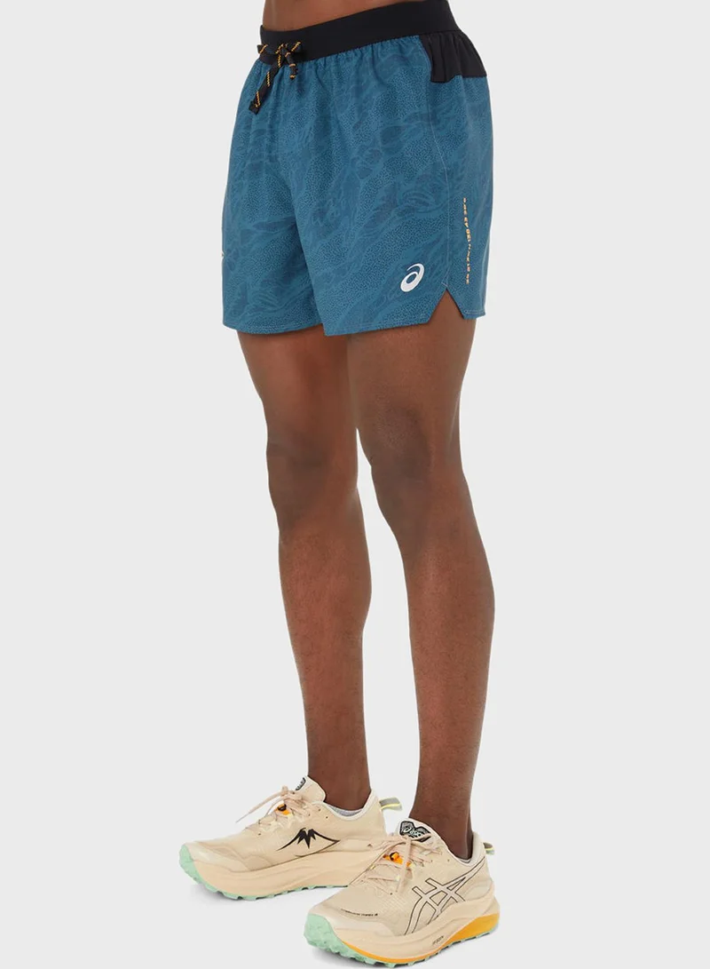asics 5" Fujitrail All Over Printed Shorts