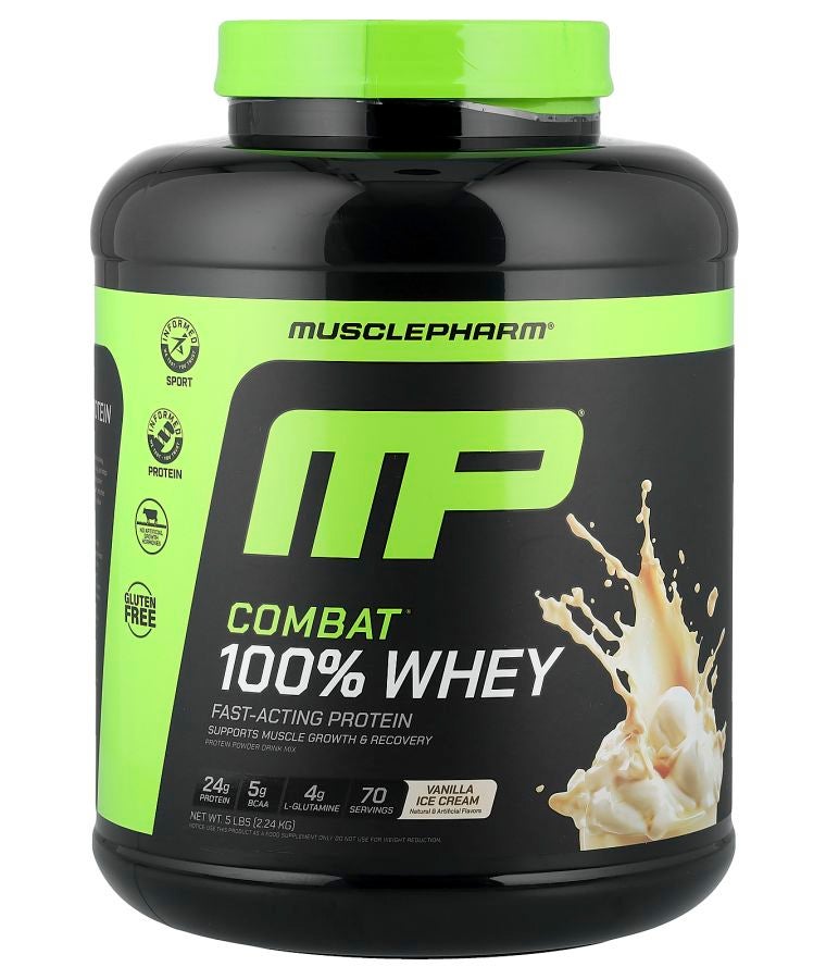 MusclePharm Combat® 100% Whey Protein Powder Vanilla Ice Cream 5 lbs (2.24 kg)