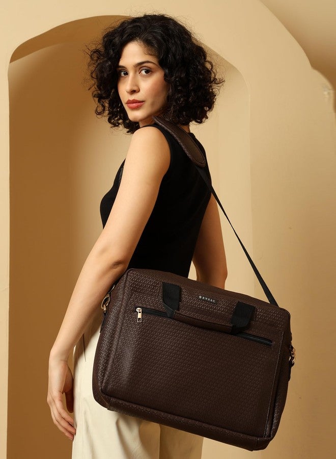 ENSAC حقيبة كتف أنيقة للكمبيوتر المحمول من إنساك للرجال والنساء، حقيبة يد كبيرة للنساء، حقائب يد بسحاب للمكتب والجامعة والاستخدام اليومي، حقيبة سفر وعمل رفيعة - Image 2