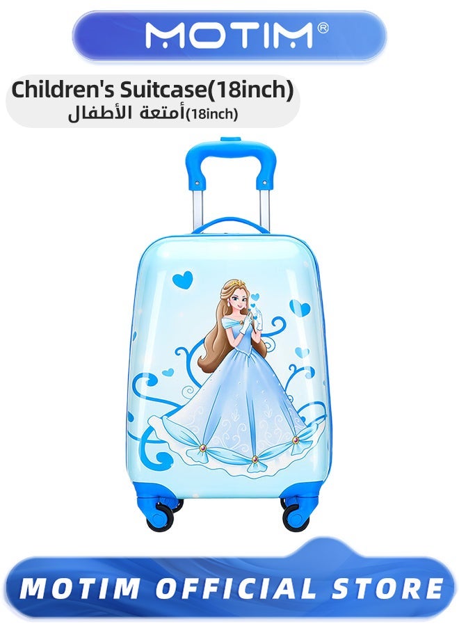 Motim Kids 18 inch Cartoon Luggage Lightweight Travel Luggage Made of ABS Material Carry-On Luggage with Spinning Wheels for Kids to go Traveling and School - Image 1