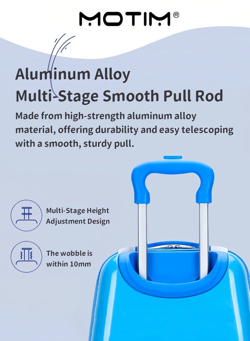 Motim Kids 18 inch Cartoon Luggage Lightweight Travel Luggage Made of ABS Material Carry-On Luggage with Spinning Wheels for Kids to go Traveling and School - Image 4