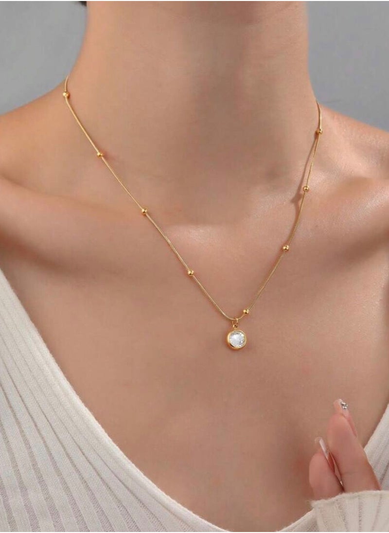 NOON'S UP - Elegant Stainless Steel Gold Plated Necklace For Women - Image 1