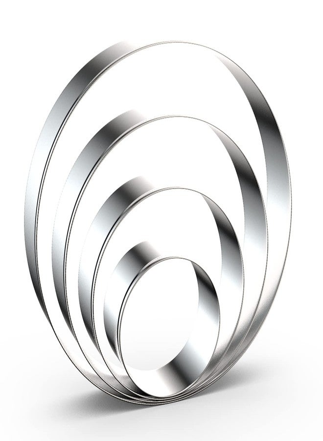QAAQS Circle Round Biscuit Cookie Cutter Set Large - 5 Inch, 4 Inch, 3 Inch, 2 Inch - Geometric Cookie Cutters Shapes Molds - Stainless Steel - Image 1