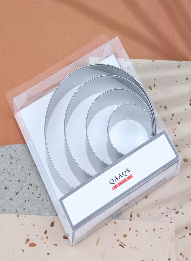 QAAQS Circle Round Biscuit Cookie Cutter Set Large - 5 Inch, 4 Inch, 3 Inch, 2 Inch - Geometric Cookie Cutters Shapes Molds - Stainless Steel - Image 5