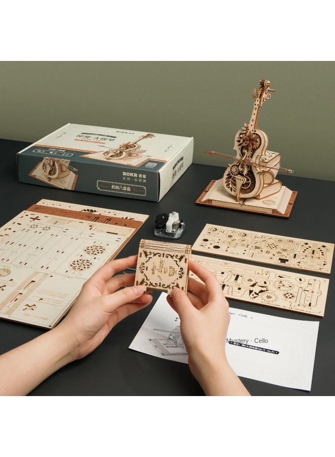 Bluejw Ruoke Cello Wooden Musical Instrument 3d Three-dimensional Puzzle Handmade Diy Assembled Model Creative Ornaments Gift - Image 3