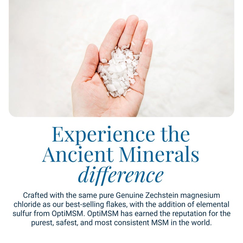 Ancient Minerals رقائق استحمام المغنيسيوم من Ancient Minerals ULTRA مع OptiMSM - كيس مغنيسيوم قابل لإعادة الإغلاق من كلوريد زيكشتاين بديل لملح الاستحمام إبسوم (1.65 رطل) - Image 3