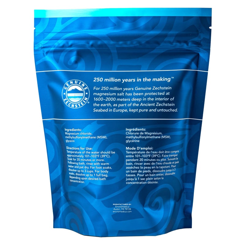 Ancient Minerals رقائق استحمام المغنيسيوم من Ancient Minerals ULTRA مع OptiMSM - كيس مغنيسيوم قابل لإعادة الإغلاق من كلوريد زيكشتاين بديل لملح الاستحمام إبسوم (1.65 رطل) - Image 4