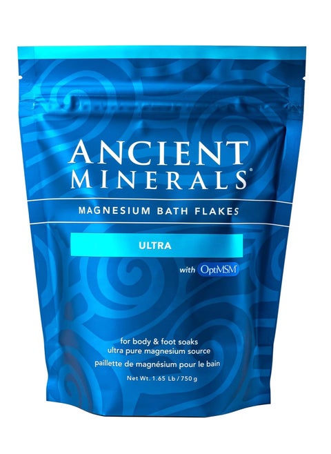 Ancient Minerals Magnesium Bath Flakes ULTRA with OptiMSM - Resealable Magnesium Bag of Zechstein Chloride Alternative to Epsom Bath Salt (1.65 lb)