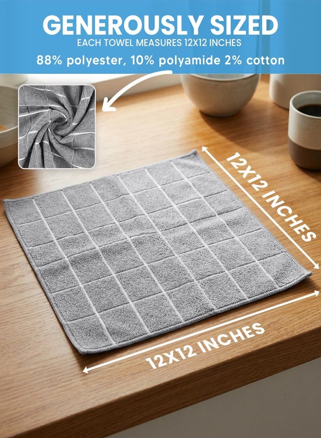 Utopia Towels 12 Pack Wash Cloths Set, 12 by 12 Inches, Highly Absorbent and Super Soft Microfiber Fingertip Towels, Multi-Purpose Washcloths for Bathroom, Kitchen, Hotel, Spa, and Gym (Grey - Image 2