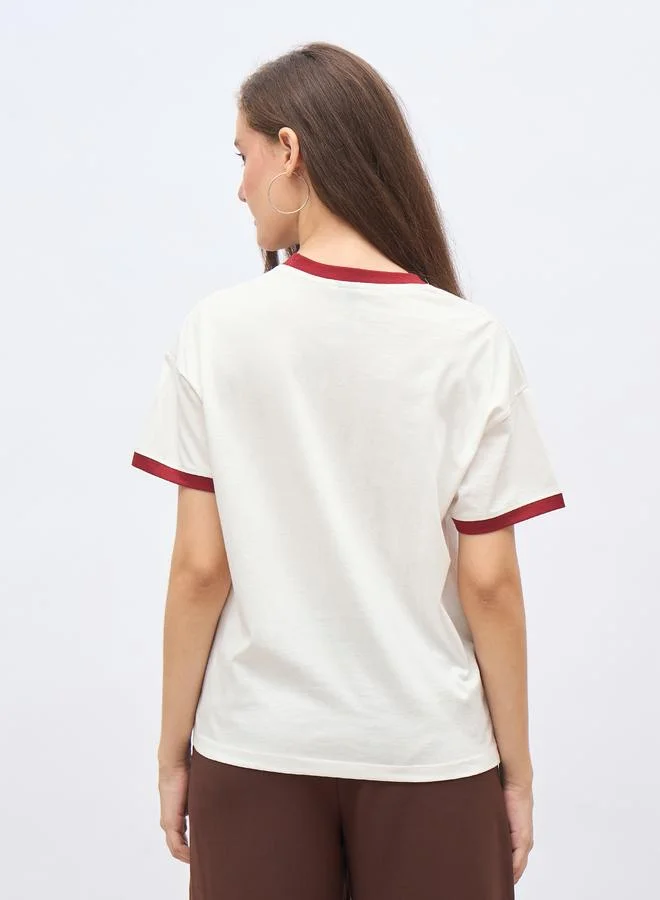 Styli Styli Embroidered Detail Boxy Fit T-Shirt