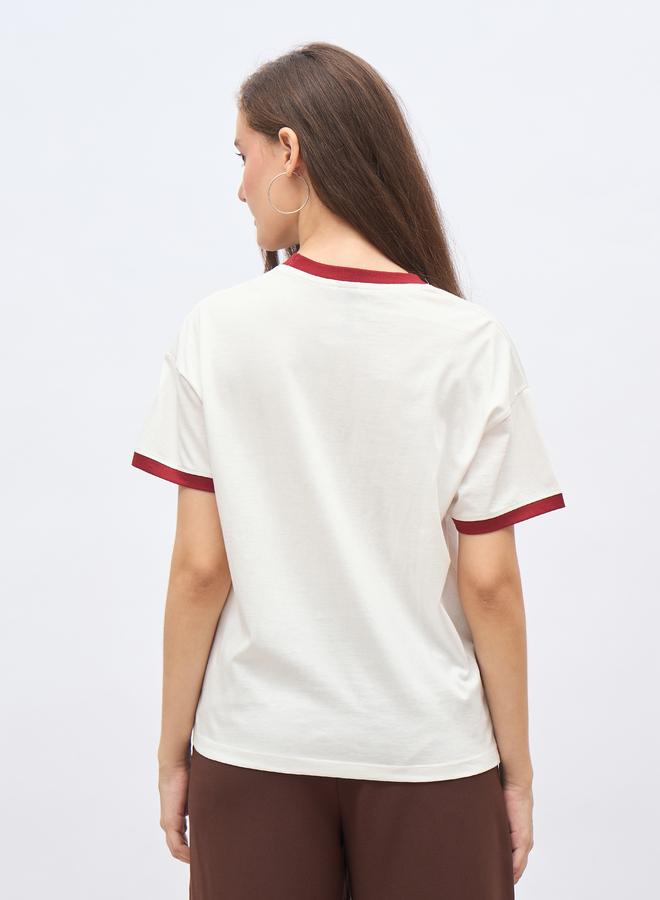 Styli Embroidered Detail Boxy Fit T-Shirt - Image 5