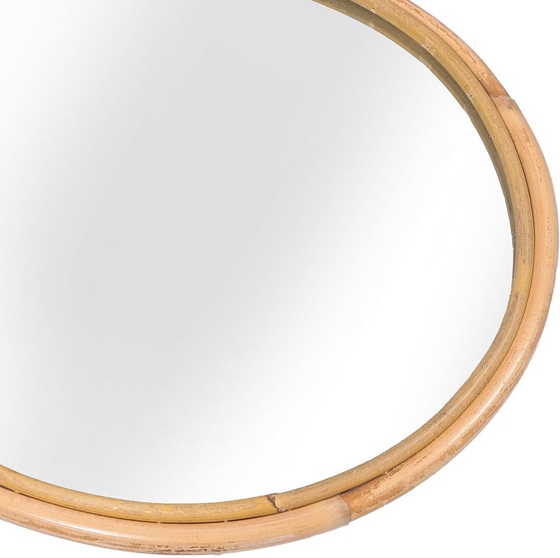 Uonlytech Decorative Woven Mirror Wall Mounted Wicker Frame 28/45Cm Handmade Nordic Style Bathroom Bedroom Living Room Wall Decor - Image 4