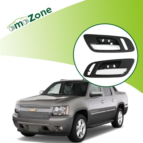 omoZone أزرار أبواب داخلية omoZone 2 قطعة الجهة الأمامية اليسرى واليمنى باللون الأسود متوافقة مع شيفروليه سيلفرادو 2007-2014 أفالانش سوبربان تاهو، جي إم سي سييرا يوكون تستبدل 22855627 22855620 81198 - Image 2