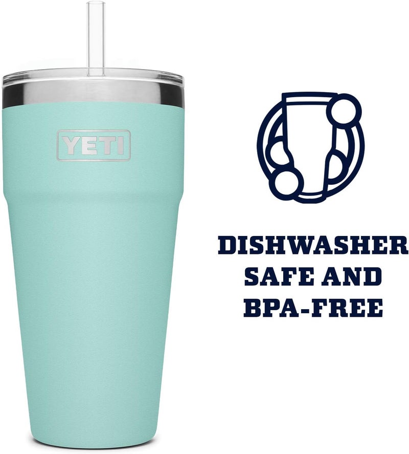 YETI Rambler 26 oz Straw Cup, Vacuum Insulated, Stainless Steel with Straw Lid, Seafoam - Image 3