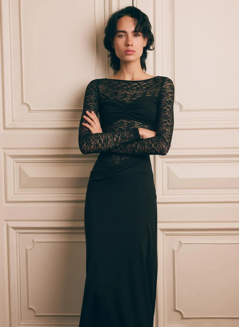 Lichi Maxi dress with lace bodice