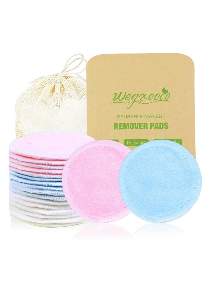 Wegreeco Cotton Rounds Reusable -Reusable Bamboo Makeup Remover Pads for All Skin - Bamboo Cotton Cloth for Removing Makeup - Reusable Dog Eye Wipes Tear Stain Remover (Bamboo Velour, 3 Color) - Image 1