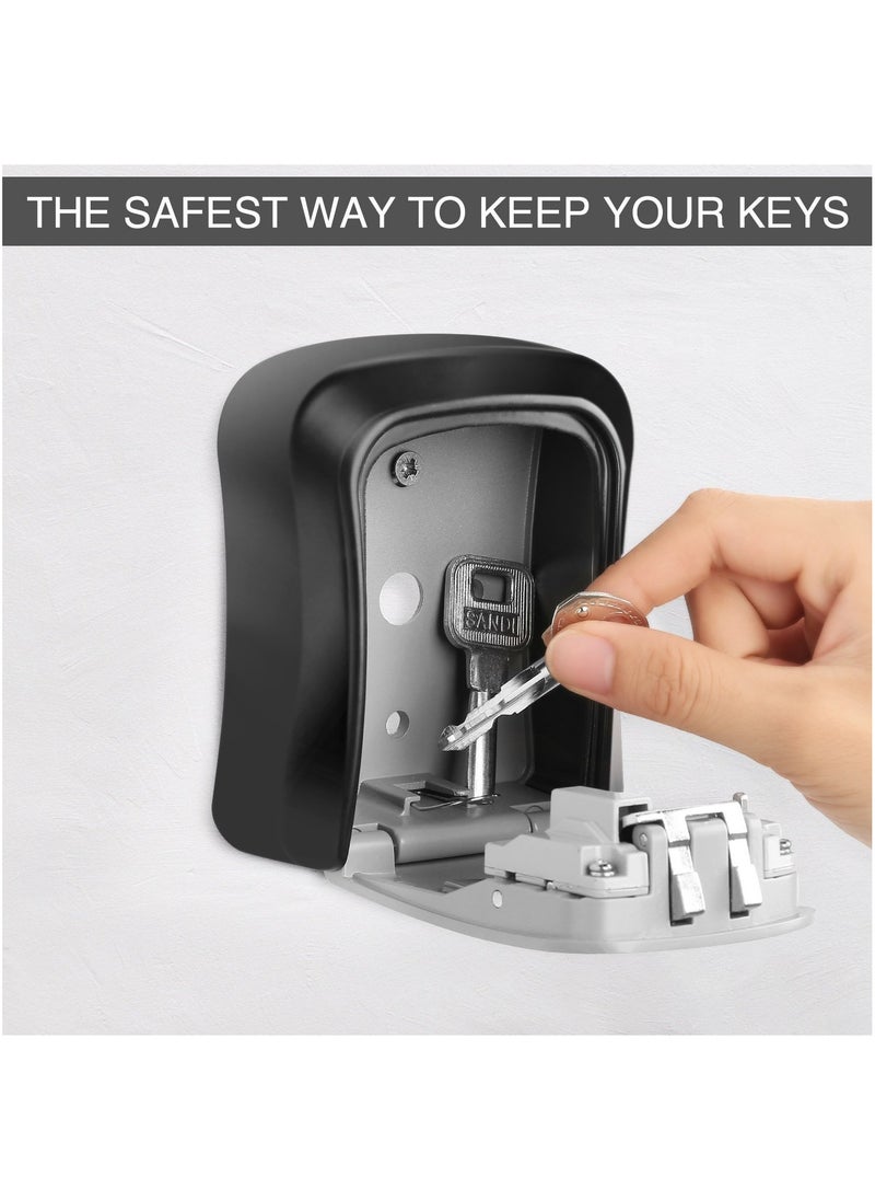 MileMelo Key Storage Safe Box 4 Digits Combination Key Lock Box with Resettable Wall Mounted for Outdoor and Indoor Home Hotel Office Orange  - Image 3