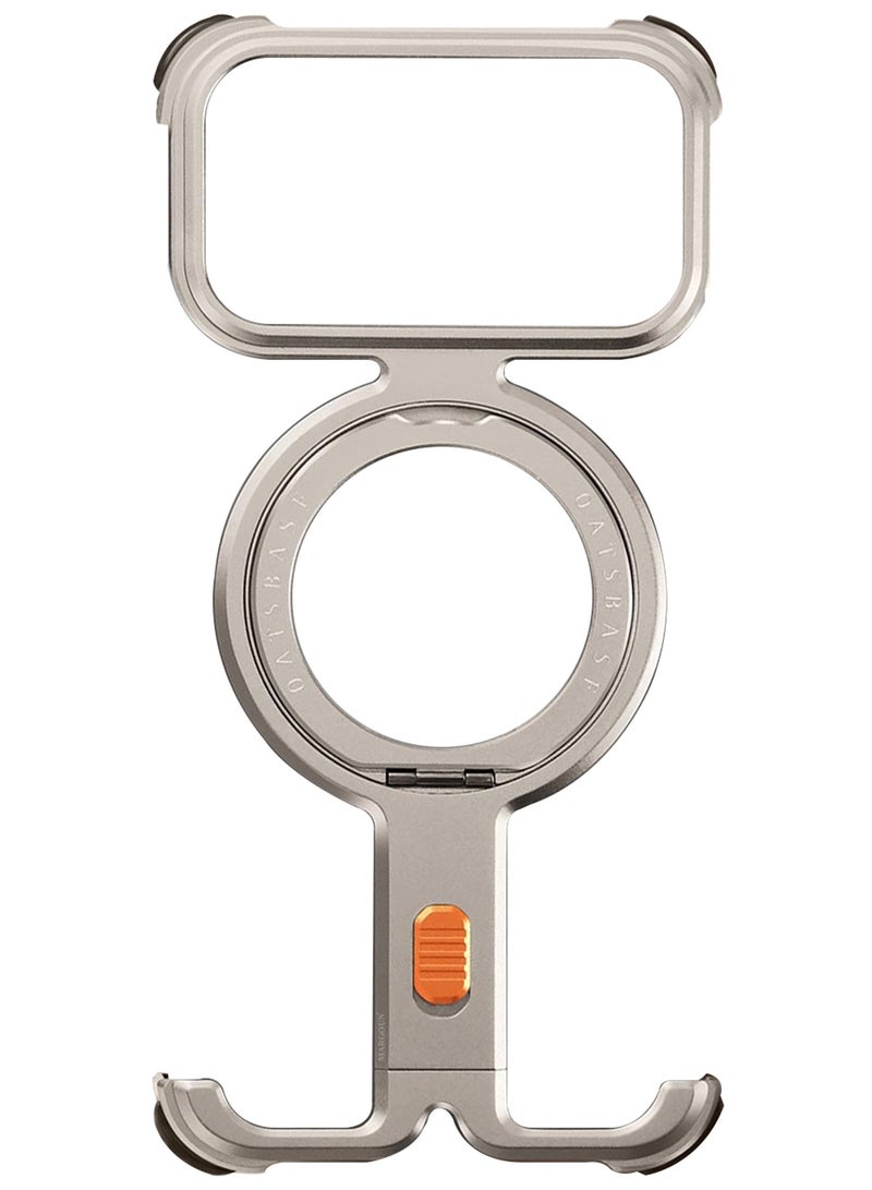 CATANES Magnetic Case Cover for iPhone 17 Pro - 360° Rotation Kickstand Aluminum Metal Frameless Design Protective Shock Grade Shell - Silver - Image 4