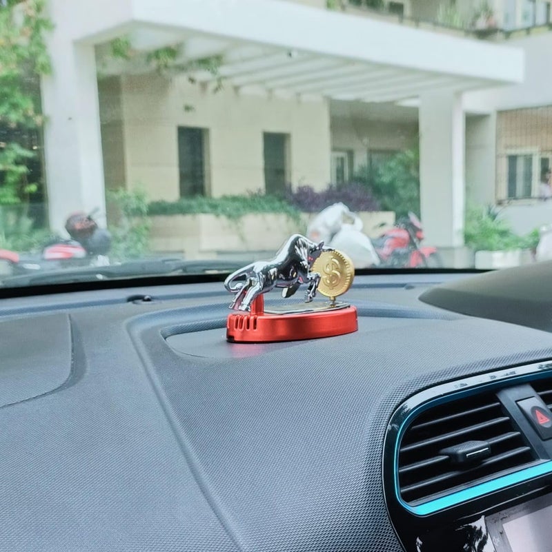 YOURKARTS.COM Bull Coin Solar Dashboard Perfume – Strong Fragrance Car Diffuser with Rotating Dollar Style Design for Stylish Interiors car accessories 2025 - Image 4