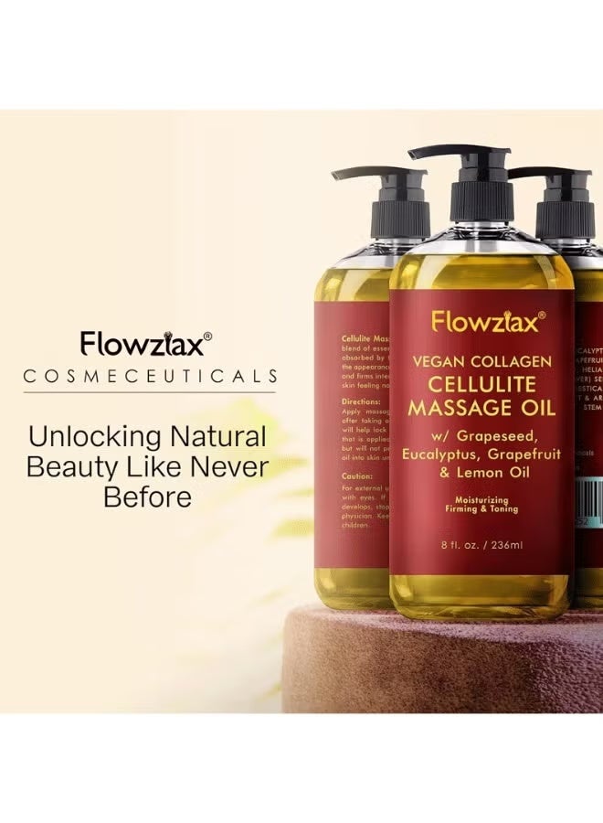 Flowziax Nourishing Massage Oil: Soothes Skin Heat, Anti-Cellulite, Firming, Gentle Massage Oil (8 fl. oz. / 236ml) - Image 5