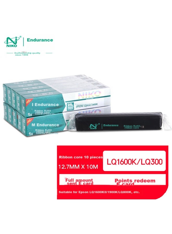 Niko N Lq1600k Black Ribbon Cartridge (pack Of 10) (compatible With Epson Lq1600kii/1900k/lq300k/lq800k) - Image 1