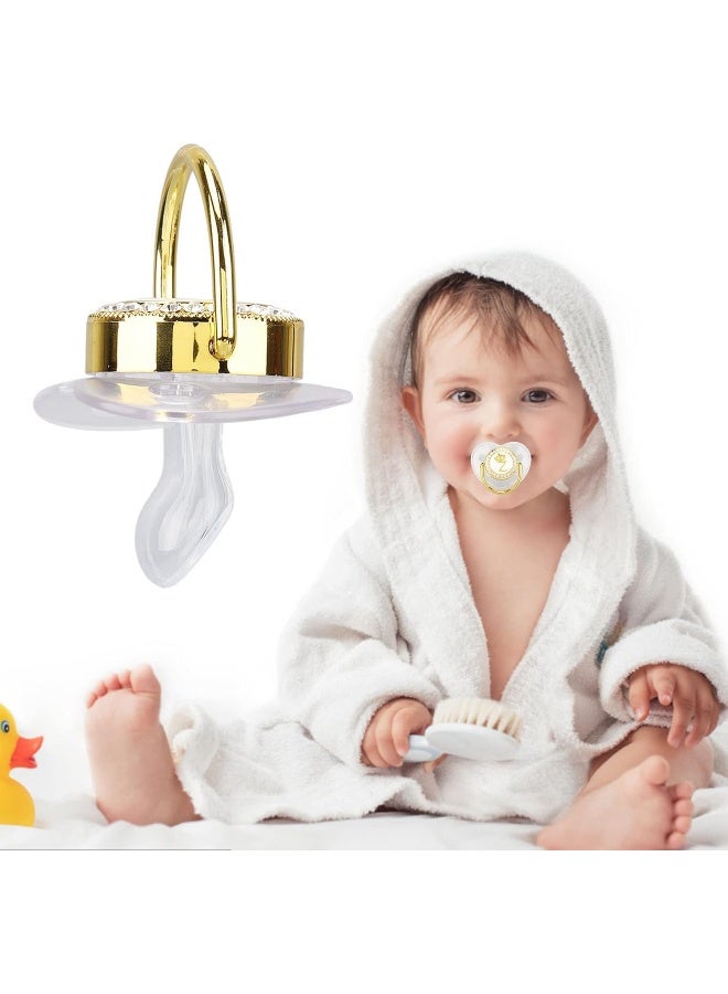 Focket Pacifier Clips Baby Girl, 26 Letter Rhinestone Baby Pacifier with Name Initial Letter, Curved Bling Pacifier for Girl, Newborn Baby Girl Pacifiers Clips, Baby Shower Birthday Gifts (Z) - Image 2