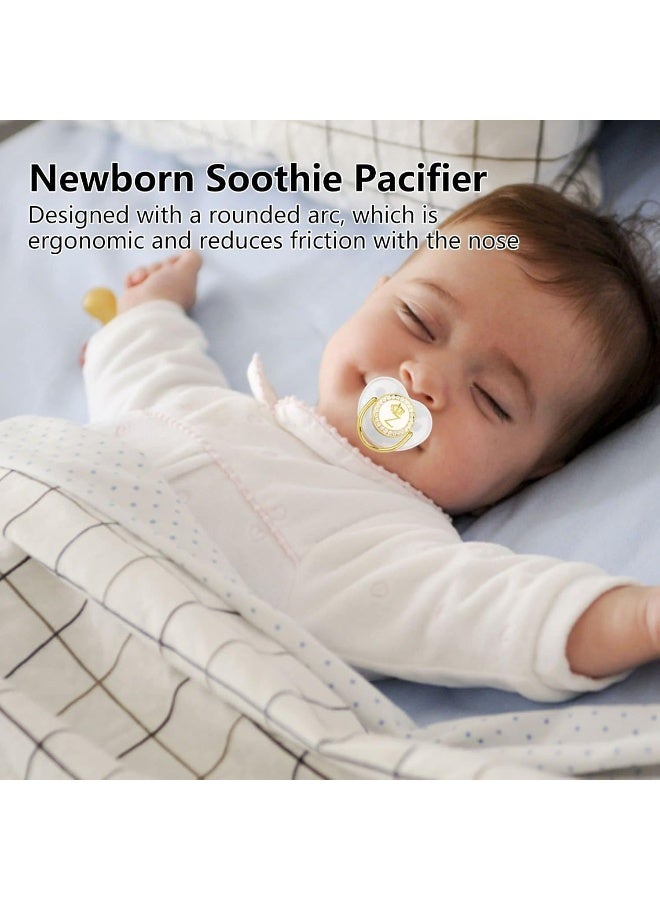 Focket Pacifier Clips Baby Girl, 26 Letter Rhinestone Baby Pacifier with Name Initial Letter, Curved Bling Pacifier for Girl, Newborn Baby Girl Pacifiers Clips, Baby Shower Birthday Gifts (Z) - Image 5