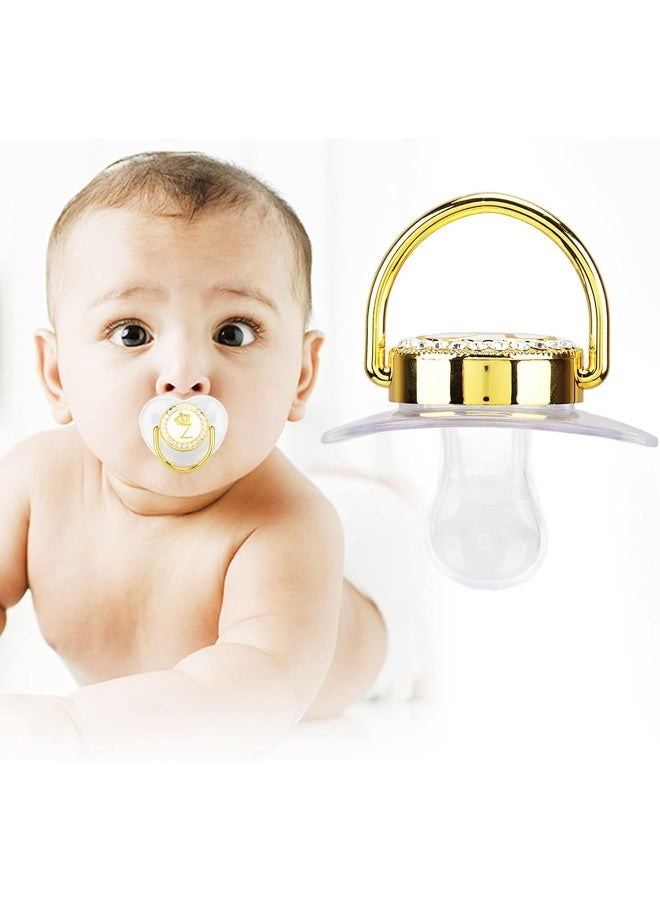 Focket Pacifier Clips Baby Girl, 26 Letter Rhinestone Baby Pacifier with Name Initial Letter, Curved Bling Pacifier for Girl, Newborn Baby Girl Pacifiers Clips, Baby Shower Birthday Gifts (Z) - Image 3