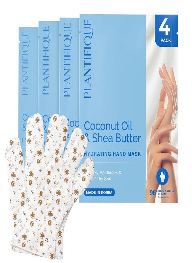 PLANTIFIQUE Hand Mask for Dry Hands - 4 Pairs Moisturizing Gloves with Shea Butter | Hyaluronic Acid & Macadamia | Korean Skincare | Vegan Spa Hand - Image 1