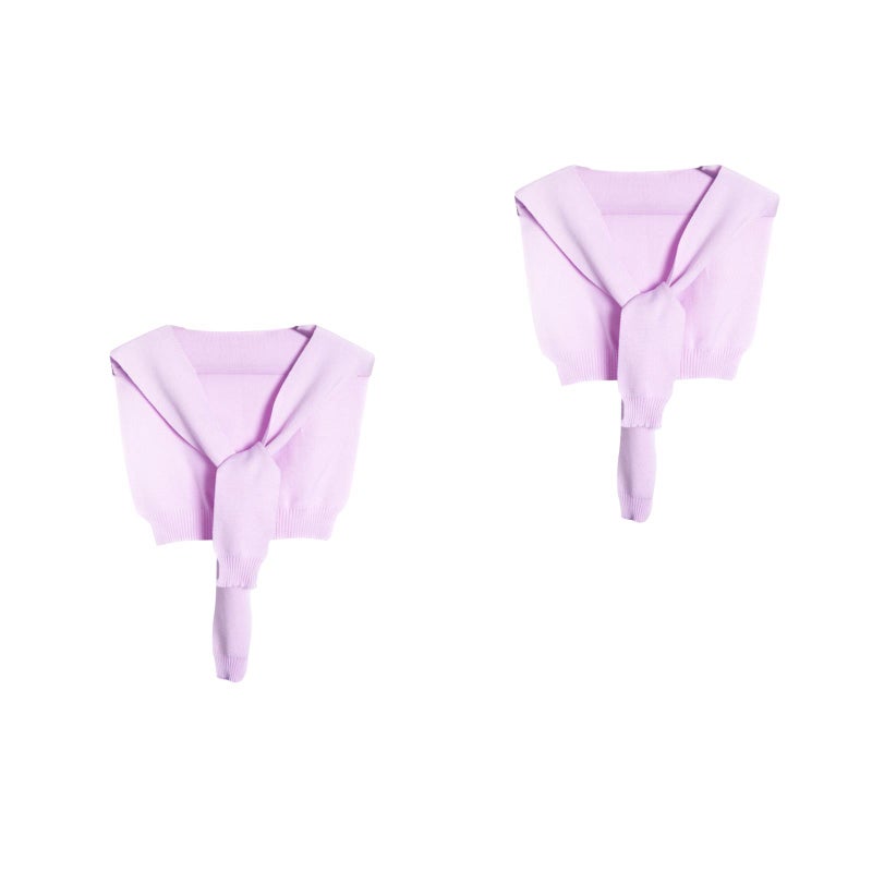 2 pcs Fashionable Pattern Fake Collar Shawl Color Knotted Knitting Scarf for Ladies Outer( ) - Image 1