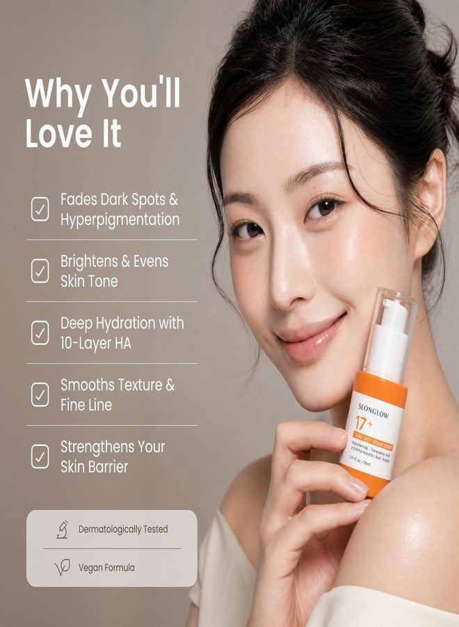 SEONGLOW Dark Spot Corrector Serum for Face, 10% Niacinamide, 3% Tranexamic Acid, 2% Vitamin C & 2% Arbutin, Korean Vegan Serum for Dark Spots, Melasma & Acne Marks, 1.01 fl oz - Image 3