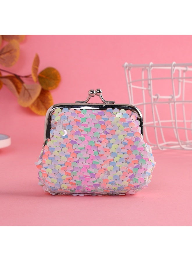 2 قطعة محفظة عملات معدنية للبنات محفظة صغيرة من الترتر على الوجهين للفتيات محفظة صغيرة لطيفة للأطفال حاملة مفاتيح صغيرة للعملات المعدنية - Image 3