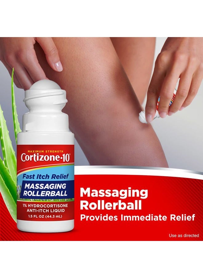 Cortizone 10 Maximum Strength Fast Itch Relief with Massaging Rollerball, 1% Hydrocortisone Anti-Itch Liquid, 1.5 oz. - Image 3
