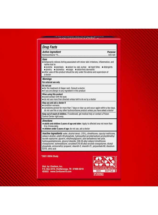 Cortizone 10 Maximum Strength Fast Itch Relief with Massaging Rollerball, 1% Hydrocortisone Anti-Itch Liquid, 1.5 oz. - Image 2