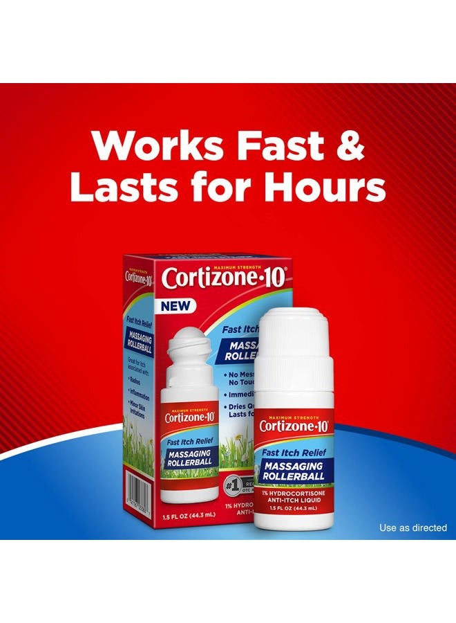 Cortizone 10 Maximum Strength Fast Itch Relief with Massaging Rollerball, 1% Hydrocortisone Anti-Itch Liquid, 1.5 oz. - Image 4