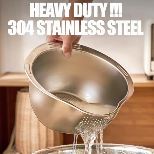 Top Chef Deep Fry Strainer Skimmer Ladle Colander for Cooking, Frying, Brothing & Blanching, Stainless Steel (5.4" Premium, 1 Pack) - Image 3