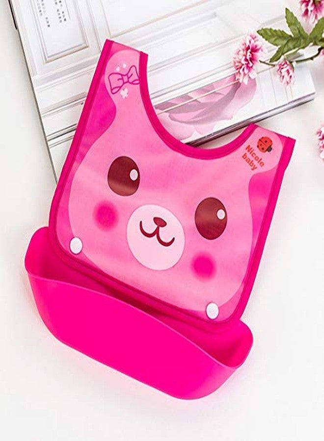 FOK 10 Pc Plastic Waterproof Stylish Roll Up Food Catcher Baby Bib - Random Color - Image 1