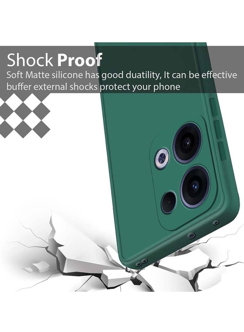 OPPO Reno 13 5G Case Cover Soft Silicone Matte Finish Back Cover Inner Fabric Lining Shockproof Protective Case for OPPO Reno 13 6.5-inch - Image 2