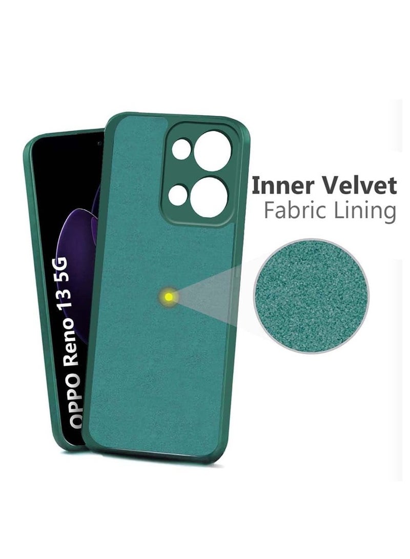 OPPO Reno 13 5G Case Cover Soft Silicone Matte Finish Back Cover Inner Fabric Lining Shockproof Protective Case for OPPO Reno 13 6.5-inch - Image 3