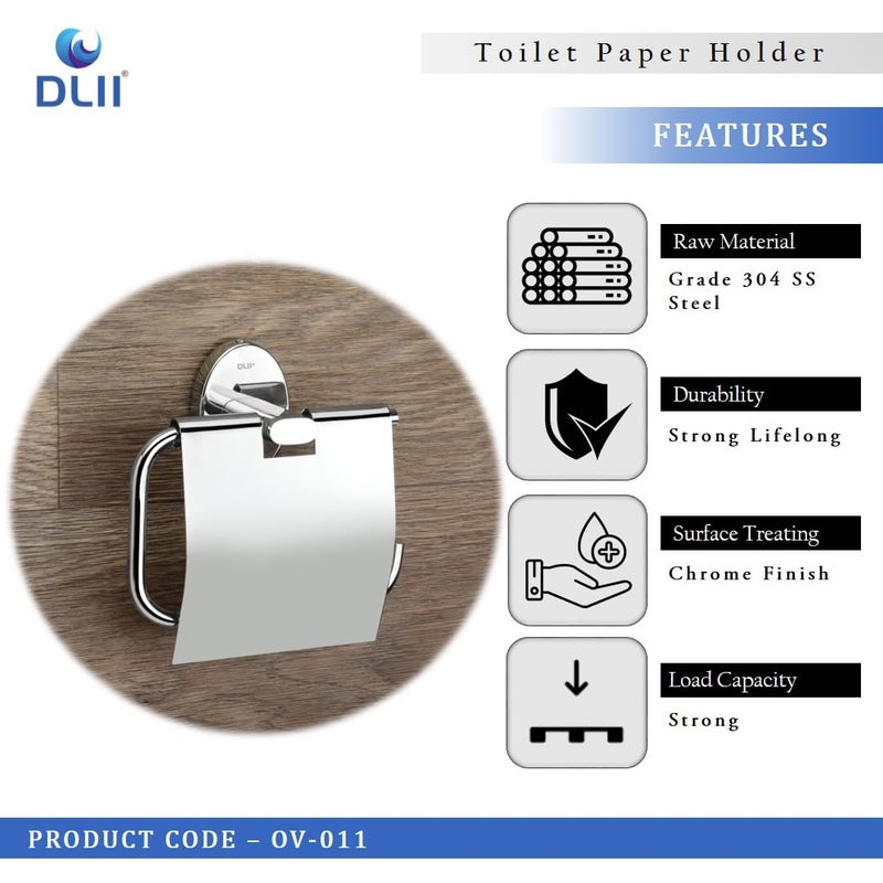DLII® Oval Toilet Paper Holder - Wall Mounted Design TP Rack Freestanding Models | Stylish & Space Saving Toilet Paper Holder for Bathroom - Image 4