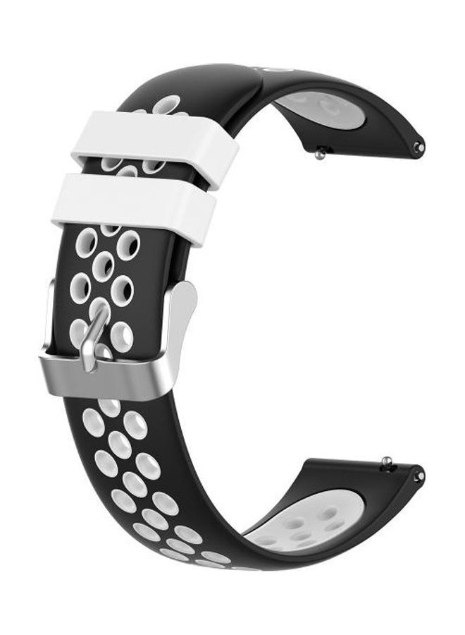 NIBEMINENT Silicone Replacement Watchband For Huawei Watch 3/3 Pro Black/White  - Image 1