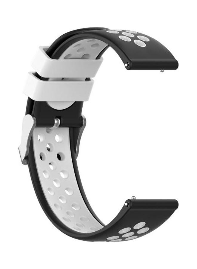 NIBEMINENT Silicone Replacement Watchband For Huawei Watch 3/3 Pro Black/White  - Image 2