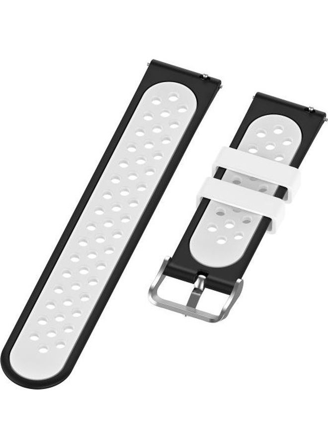 NIBEMINENT Silicone Replacement Watchband For Huawei Watch 3/3 Pro Black/White  - Image 3