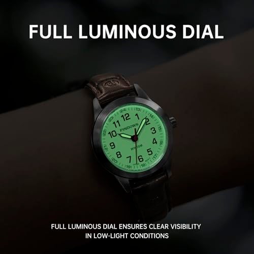 PINDOWS Watches for Women, Elegant Analog Quartz Design with Leather Strap, Waterproof Fashion Dress Ladies Watch with Easy-to-Read Luminous Dial - Image 5