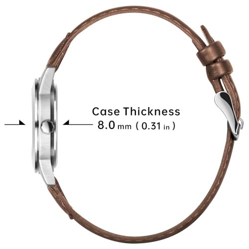 PINDOWS Watches for Women, Elegant Analog Quartz Design with Leather Strap, Waterproof Fashion Dress Ladies Watch with Easy-to-Read Luminous Dial - Image 3