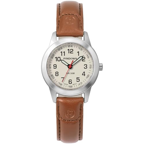 PINDOWS Watches for Women, Elegant Analog Quartz Design with Leather Strap, Waterproof Fashion Dress Ladies Watch with Easy-to-Read Luminous Dial - Image 2